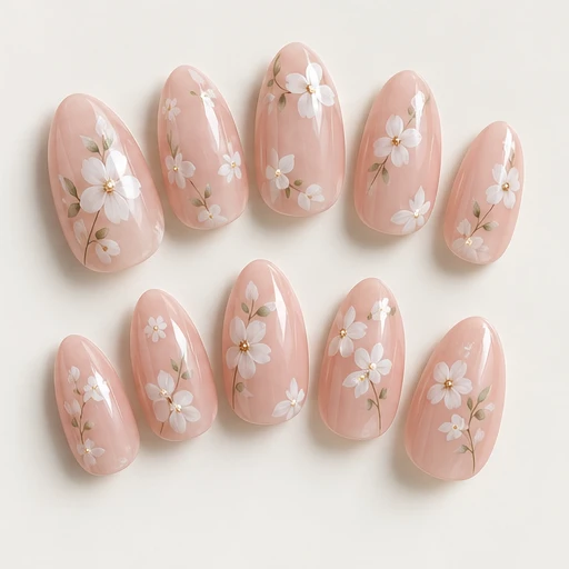 Delicate florals on a blush base