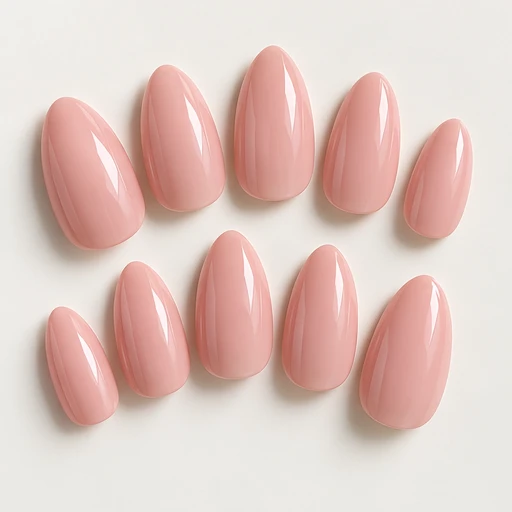 Soft pink almond nails